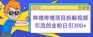 哔哩哔哩项目拆解引流创业粉日引300+小白可轻松上手【揭秘】-甬战资源库