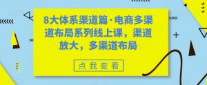 8大体系渠道篇·电商多渠道布局系列线上课，渠道放大，多渠道布局-甬战资源库