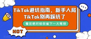 TikTok避坑指南,新手入局TikTok别再踩坑了-甬战资源库