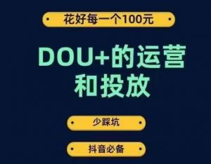 DOU+的运营和投放，花1条DOU+的钱，成为DOU+的投放高手，少走弯路不采坑-甬战资源库