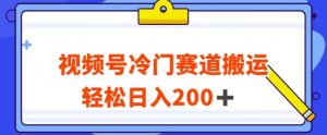 视频号最新冷门赛道搬运玩法，轻松日入200+【揭秘】-甬战资源库