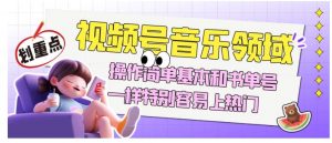 视频号音乐领域项目玩法，操作简单基本和书单号一样，特别容易上热门【揭秘】-甬战资源库