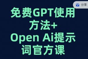 免费GPT+OPEN AI提示词官方课-甬战资源库
