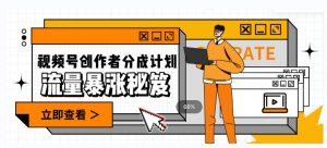 一条视频收益3000+,一条作品涨粉2000+,视频号流量爆炸·的秘籍-甬战资源库