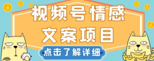 视频号情感文案项目,简单操作,新手小白轻松上手日入200+【揭秘】-甬战资源库