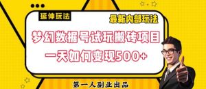 数据号回归玩法游戏试玩搬砖项目再创日入500+【揭秘】-甬战资源库