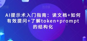 AI提示术入门指南:读文档+如何有效提问+了解token+prompt的结构化【揭秘】-甬战资源库