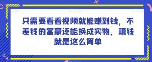 谁做过这么简单的项目?只需要看看视频就能赚到钱,不差钱的富豪还能换成实物,赚钱就是这么简单!【揭秘】-甬战资源库