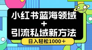 小红书蓝海虚拟＋引流私域新方法，100%不限流，日入轻松1000＋，小白无脑操作【揭秘】-甬战资源库