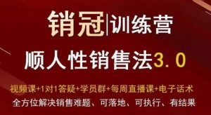 爆款!销冠训练营3.0之顺人性销售法,全方位解决销售难题、可落地、可执行、有结果-甬战资源库