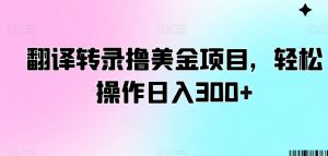 翻译转录撸美金项目，轻松操作日入300+【揭秘】-甬战资源库