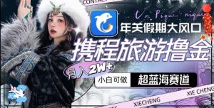 年关假期大风口，携程旅游撸金，超蓝海赛道,月入2w+【揭秘】-甬战资源库