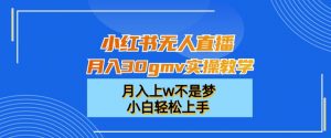小红书无人直播月入30gmv实操教学,月入上w不是梦,小白轻松上手【揭秘】-甬战资源库