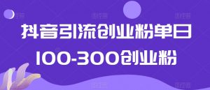 抖音引流创业粉单日100-300创业粉【揭秘】-甬战资源库
