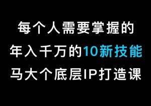 马大个的IP底层逻辑课,每个人需要掌握的年入千万的10新技能,约会底层IP打造方法!-甬战资源库