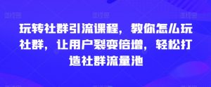 玩转社群引流课程，教你怎么玩社群，让用户裂变倍增，轻松打造社群流量池-甬战资源库