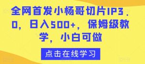 全网首发小杨哥切片IP3.0,日入500+,保姆级教学,小白可做【揭秘】-甬战资源库