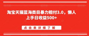 淘宝天猫蓝海类目暴力赔付3.0，懒人上手日收益500+【仅揭秘】-甬战资源库