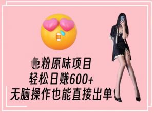 男粉原味项目，轻松日赚800+，无脑操作也能直接出单【揭秘】-甬战资源库