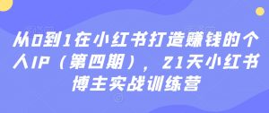 从0到1在小红书打造赚钱的个人IP(第四期),21天小红书博主实战训练营-甬战资源库