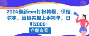 2024最新mm打粉教程，保姆教学，直接实操上手简单，日引2000+【揭秘】-甬战资源库
