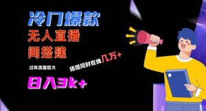冷门爆款直播间手把手搭建，流量巨大，日入3k+【揭秘】-甬战资源库