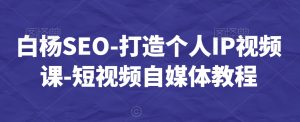 白杨SEO-打造个人IP视频课-短视频自媒体教程-甬战资源库