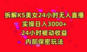 利用快手24小时无人美女直播,实操日入3000,24小时被动收益,内部保密玩法【揭秘】-甬战资源库