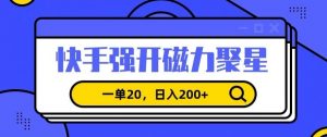 信息差赚钱项目，快手强开磁力聚星，一单20，日入200+【揭秘】-甬战资源库