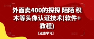 外面卖400的探探 陌陌 积木等头像认证技术(软件+教程)-甬战资源库