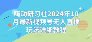 嗨动研习社2024年10月最新视频号无人直播玩法详细教程-甬战资源库