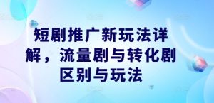 短剧推广新玩法详解,流量剧与转化剧区别与玩法-甬战资源库