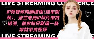 IP剪辑师内部课程(挂车视频)（更新11月），张兰电商IP切片带货培训，教你如何制造一条爆款带货视频-甬战资源库