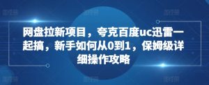 网盘拉新项目，夸克百度uc迅雷一起搞，新手如何从0到1，保姆级详细操作攻略-甬战资源库