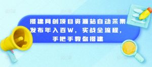 搭建网创项目资源站自动采集发布年入百W,实战全流程,手把手教你搭建【揭秘】-甬战资源库