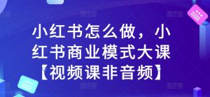 小红书怎么做，小红书商业模式大课【视频课非音频】-甬战资源库