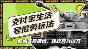 支付宝生活号军事赛道混剪玩法，纯原创视频，手把手教你实操落地，懒人必看【揭秘】-甬战资源库