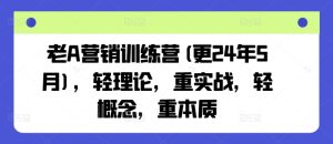 老A营销训练营(更24年11月)，轻理论，重实战，轻概念，重本质-甬战资源库