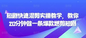 短剧快速混剪实操教学，教你20分钟做一条爆款燃剪短剧-甬战资源库