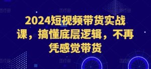 2024短视频带货实战课,搞懂底层逻辑,不再凭感觉带货-甬战资源库