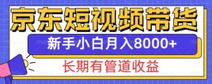 京东短视频带货新玩法，长期管道收益，新手也能月入8000+-甬战资源库