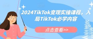 2024TikTok变现实操课程,入局TikTok必学内容-甬战资源库