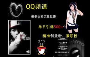 QQ频道:被低估的流量巨兽,单日引爆500+精准创业粉、兼职粉的引流秘籍-甬战资源库