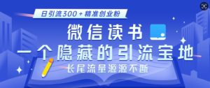 微信读书，一个隐藏的引流宝地，不为人知的小众打法，日引流300+精准创业粉，长尾流量源源不断-甬战资源库