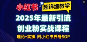 2025年最新小红书引流创业粉实战课程【超详细教学】小白轻松上手，月入1W+，附小红书养号SOP-甬战资源库