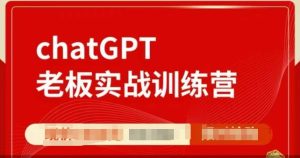 ChatGPT老板实战训练营,用GPT带飞,一人顶一个团队-甬战资源库