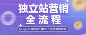 独立站营销全流程,Google SEO优化,社媒站外引流,独家营销技巧-甬战资源库