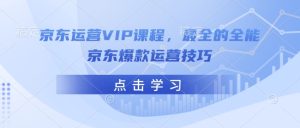 京东运营VIP课程，最全的全能京东爆款运营技巧-甬战资源库