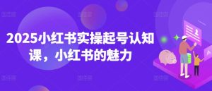 2025小红书实操起号认知课，小红书的魅力-甬战资源库