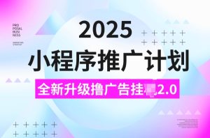 2025小程序推广计划，撸广告挂JI3.0玩法，日均5张【揭秘】-甬战资源库